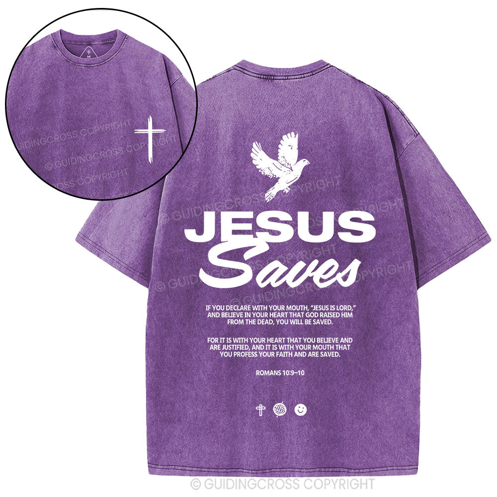 Jesus Saves Christian washed T-Shirt