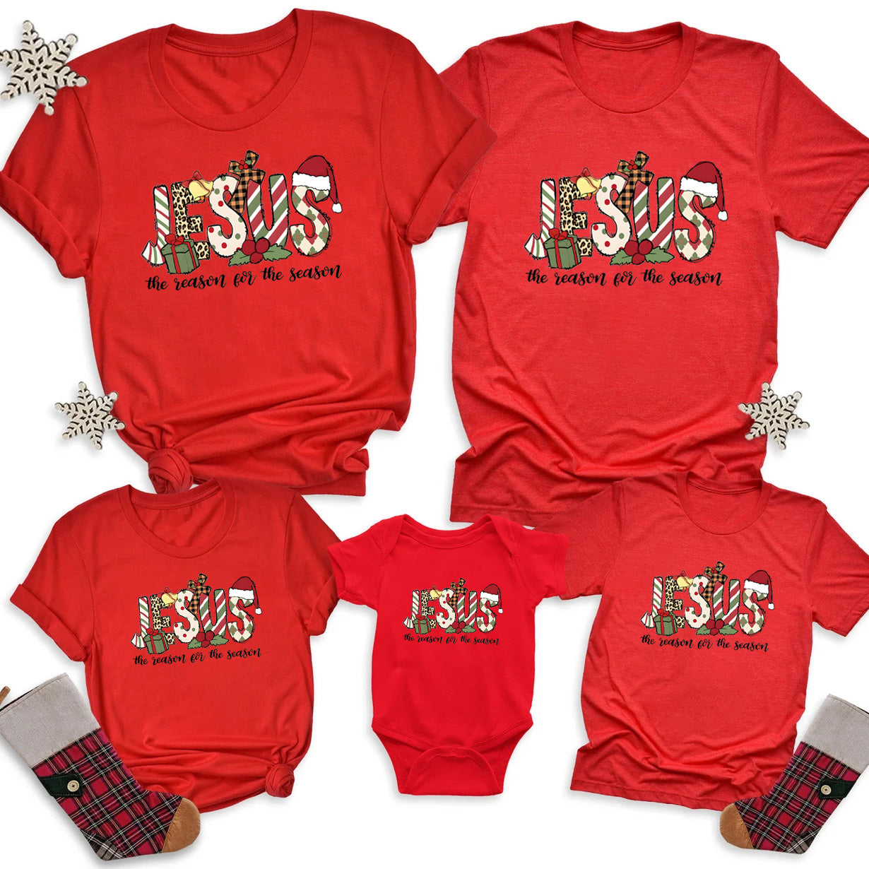 Personalized Jesus The Reason For The Season Christmas Family Matching Shirts