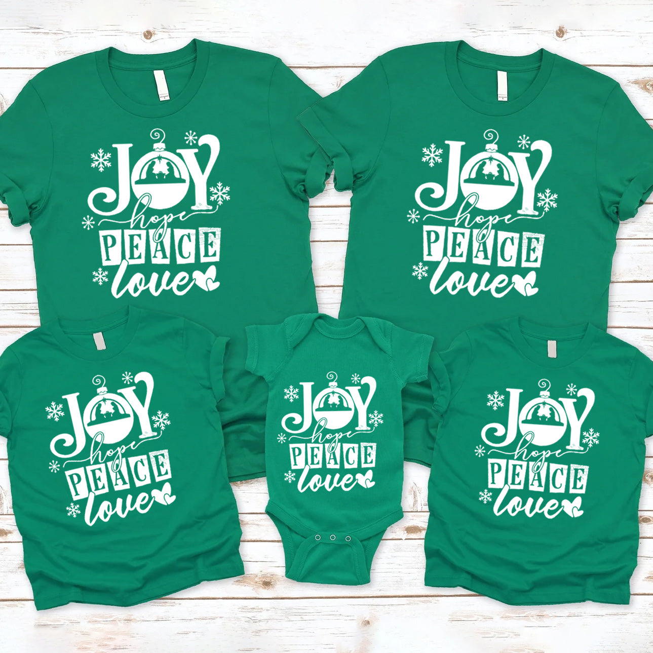 Joy Hope Peace Love Family Matching Shirts