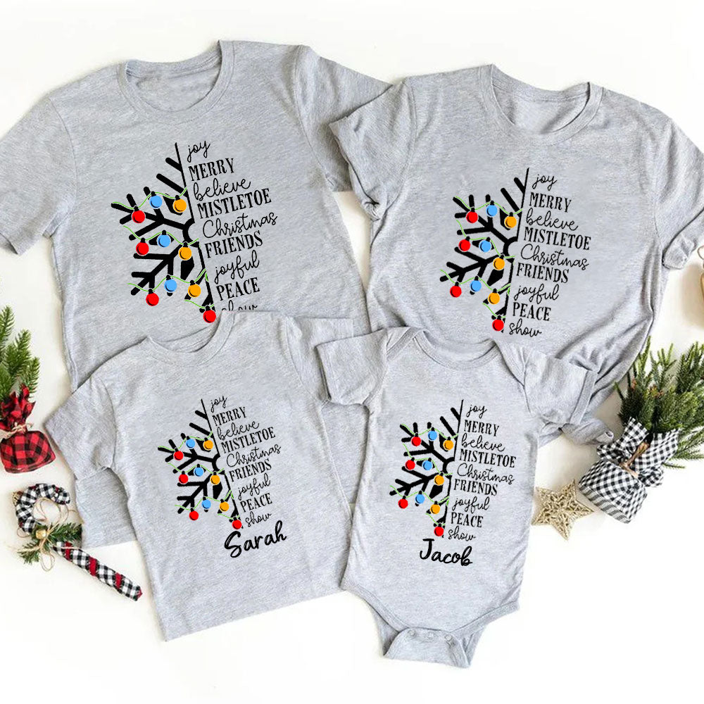 Joy Merry Belive Christmas Family Matching Shirts