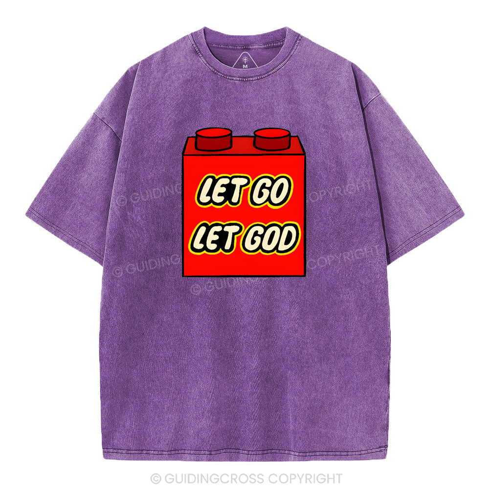 Let Go Let God Christian Washed T-Shirt