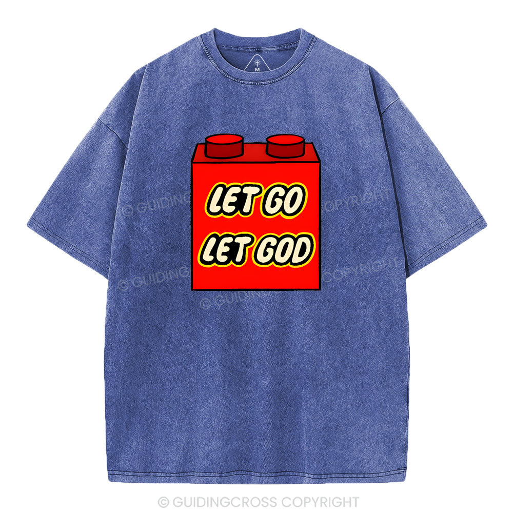 Let Go Let God Christian Washed T-Shirt