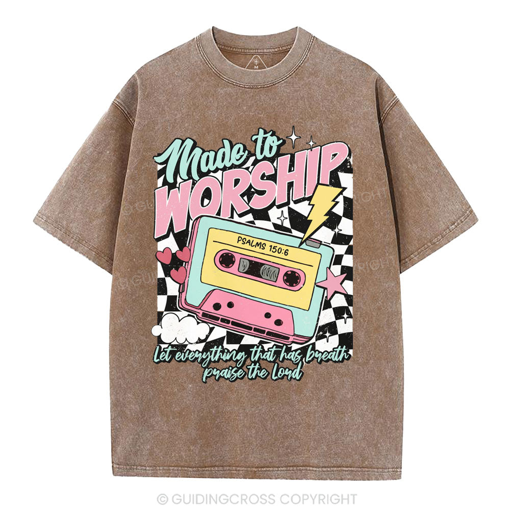 Made To Worship Christian Washed T-Shirt