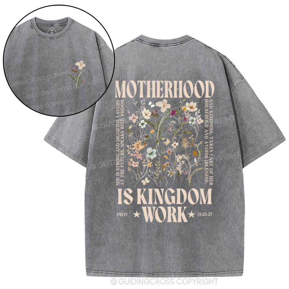 Motherhood Is Kingdom Christian Washed T-Shirt