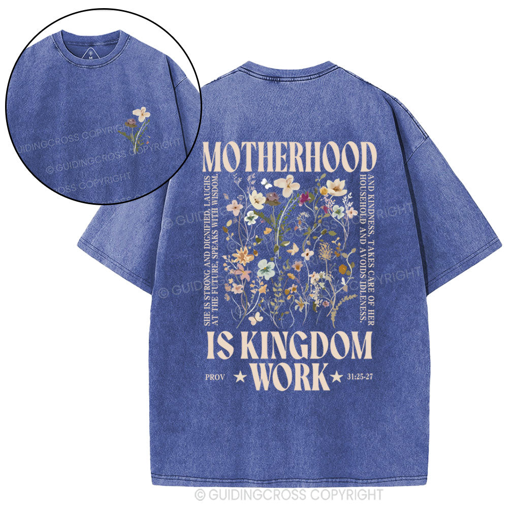 Motherhood Is Kingdom Christian Washed T-Shirt