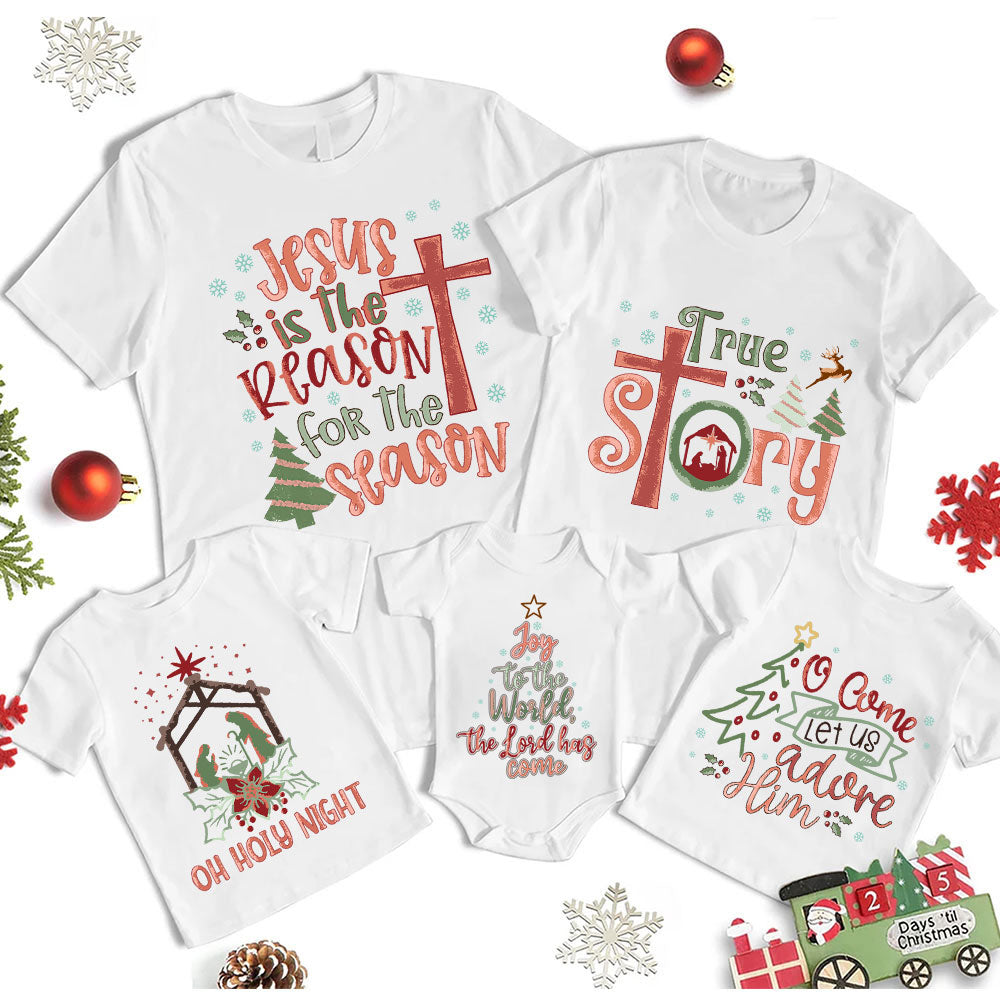 Nativity Family Matching Christian Christmas T-Shirt