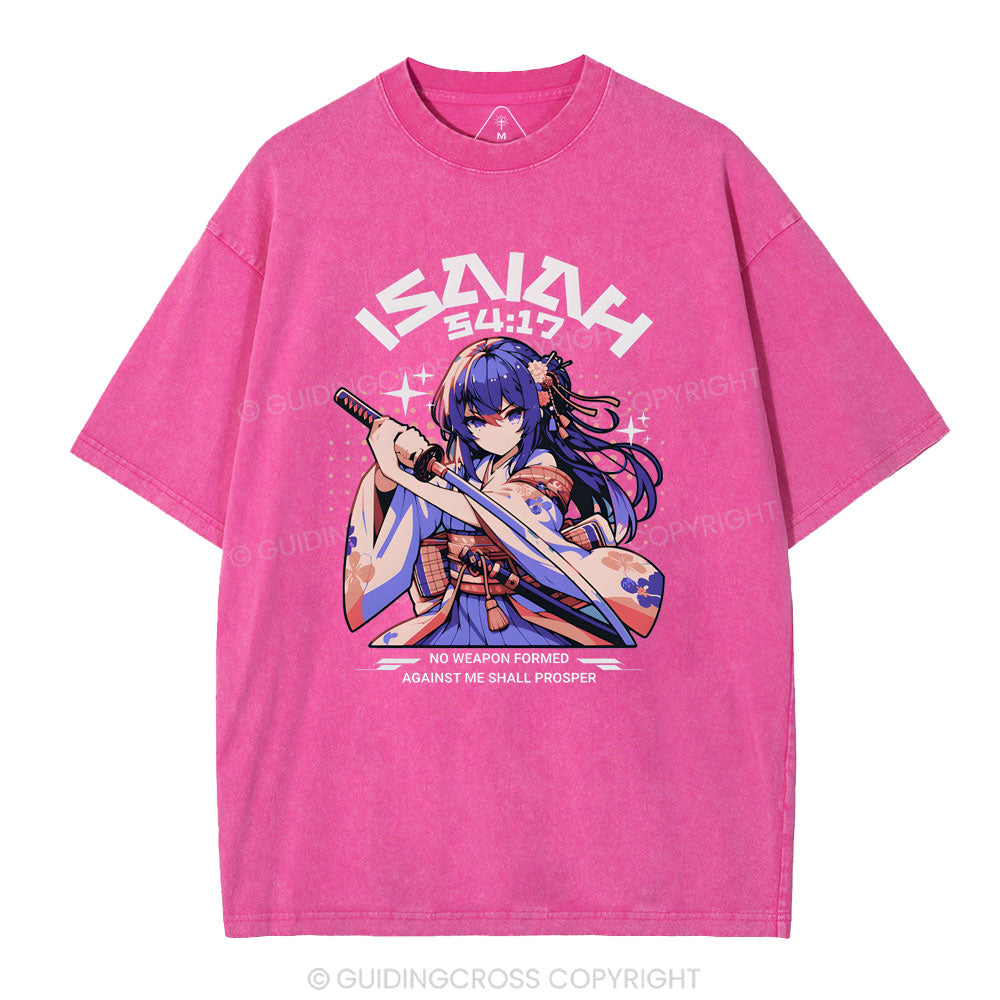 No Weapon Formed Against Me Shall Prosper Christian Washed T-Shirt