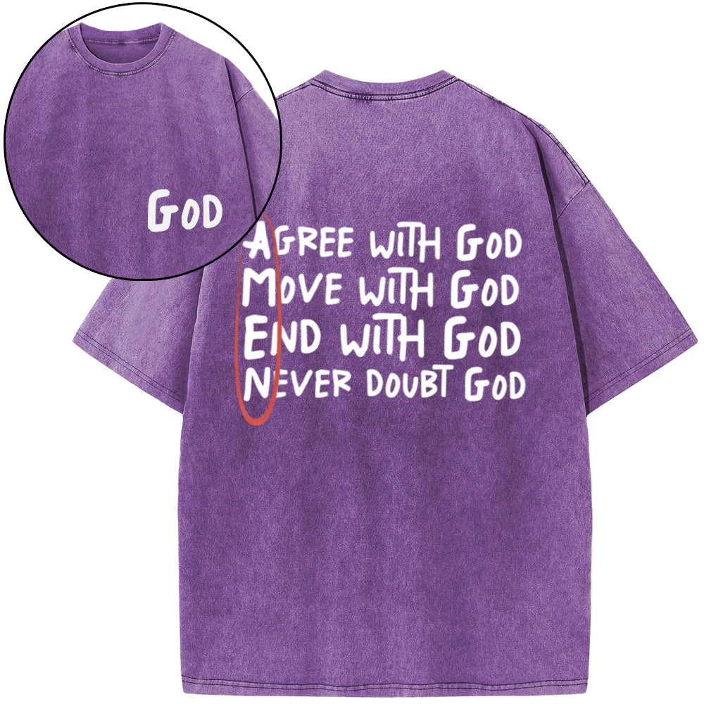 Amen Agree With God Christian Washed T-Shirt