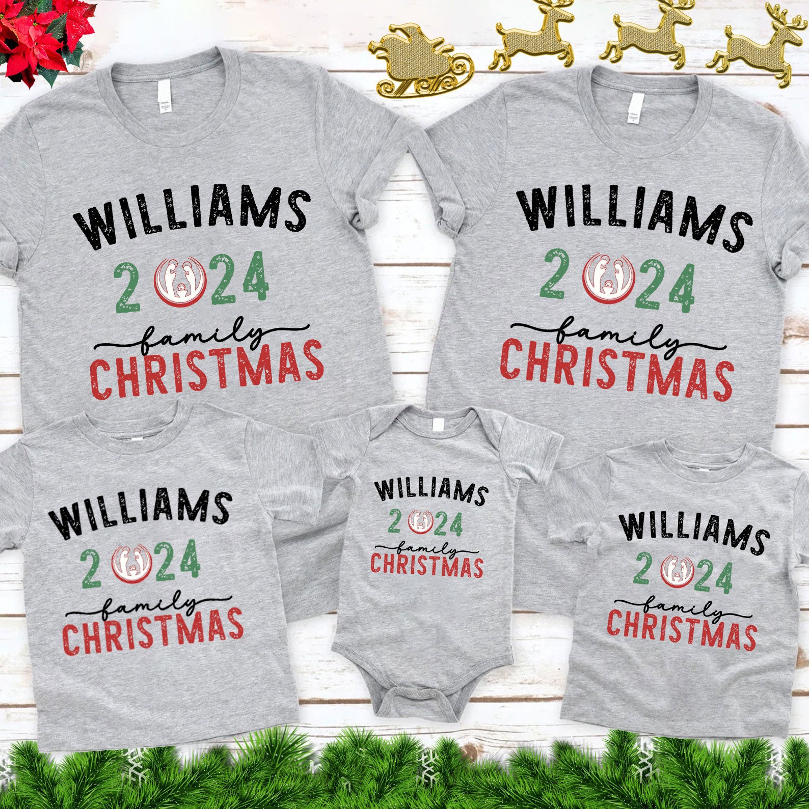 Personalized Family Christian Christmas Family Matching Shirts