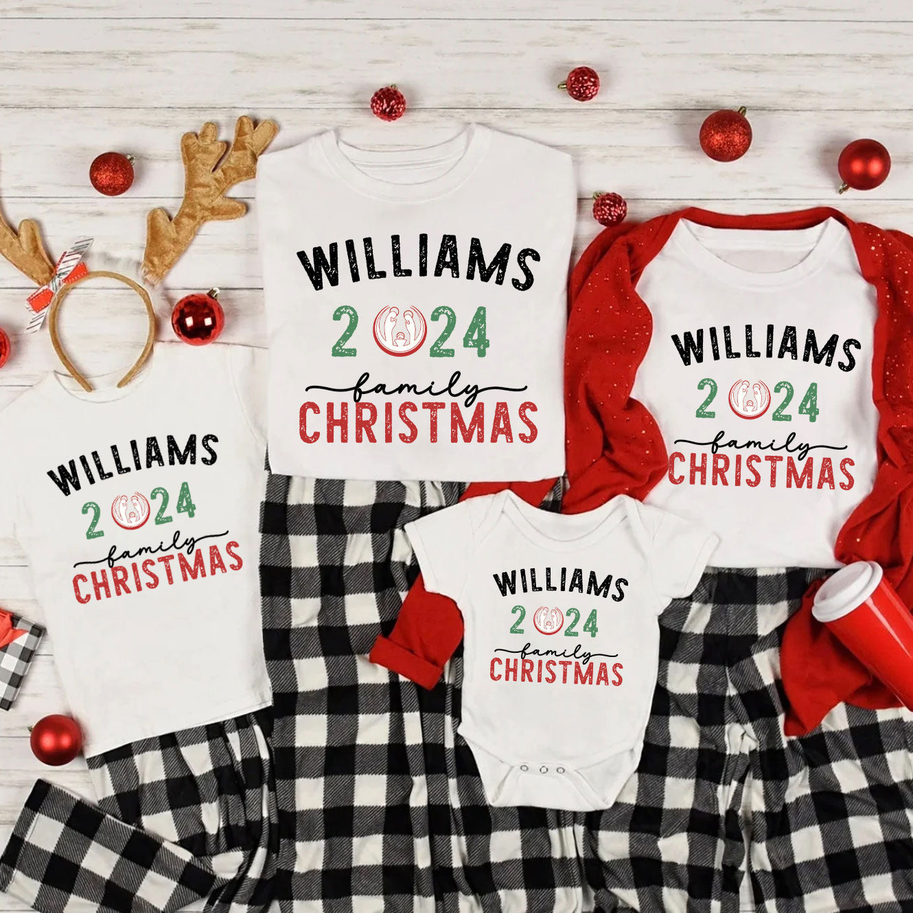 Personalized Family Christian Christmas Family Matching Shirts