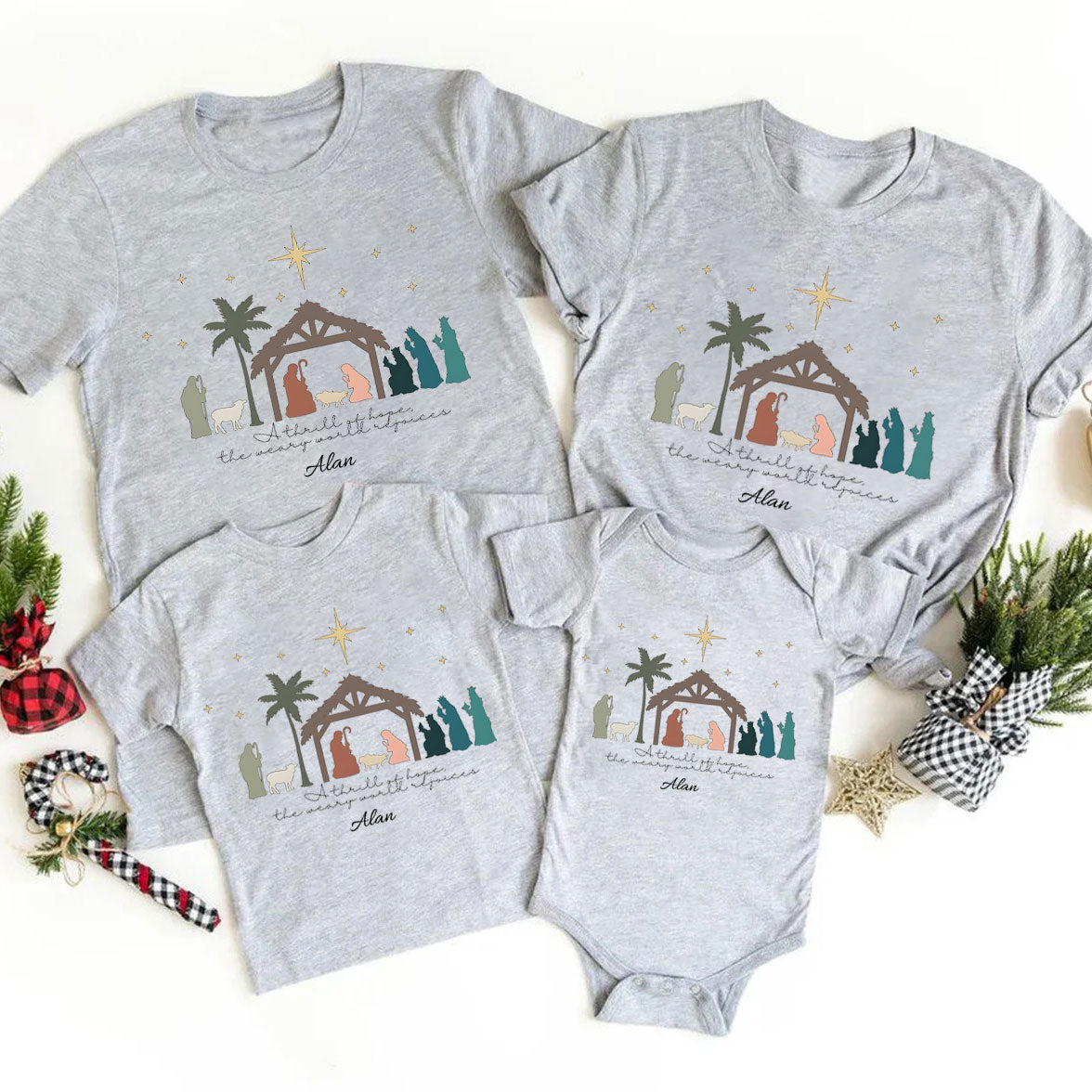 Personalized A Thril Of Hope Christmas Family Matching Shirts