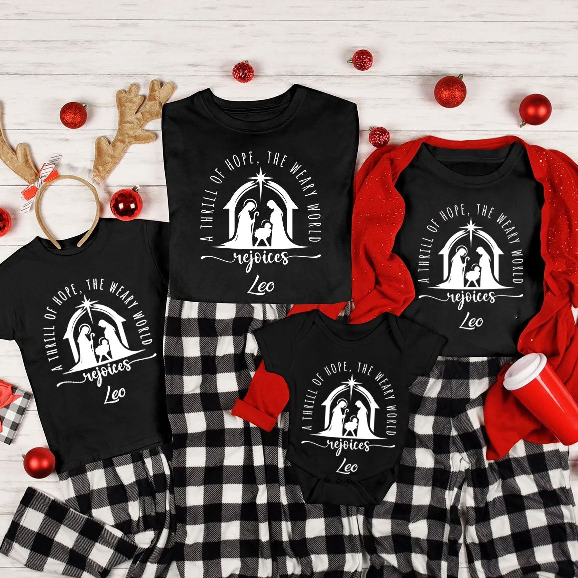 Personalized A Thrill Of Hope Christmas Family Matching Shirts