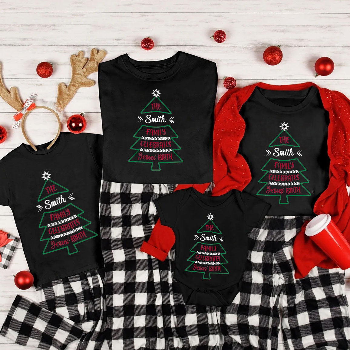 Personalized Celebrates Jesus's Birth Christmas Family Matching Shirts