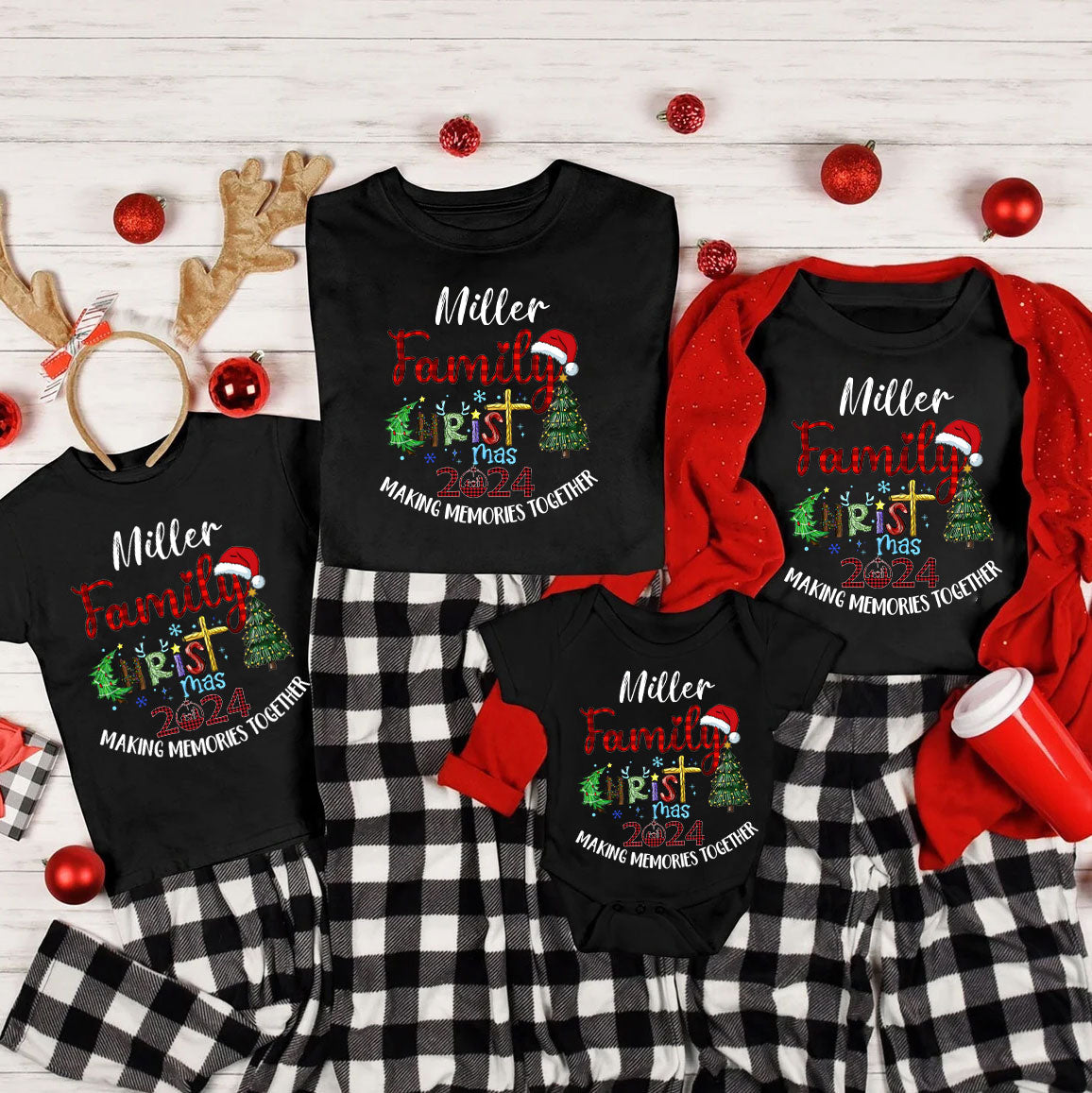 Personalized Chirstmas 2024 Family Matching Shirts