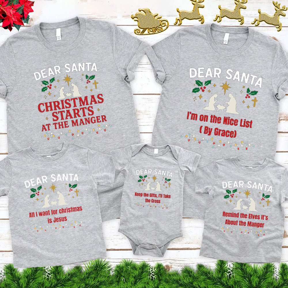 Personalized Dear Santa Christmas Family Matching Shirts