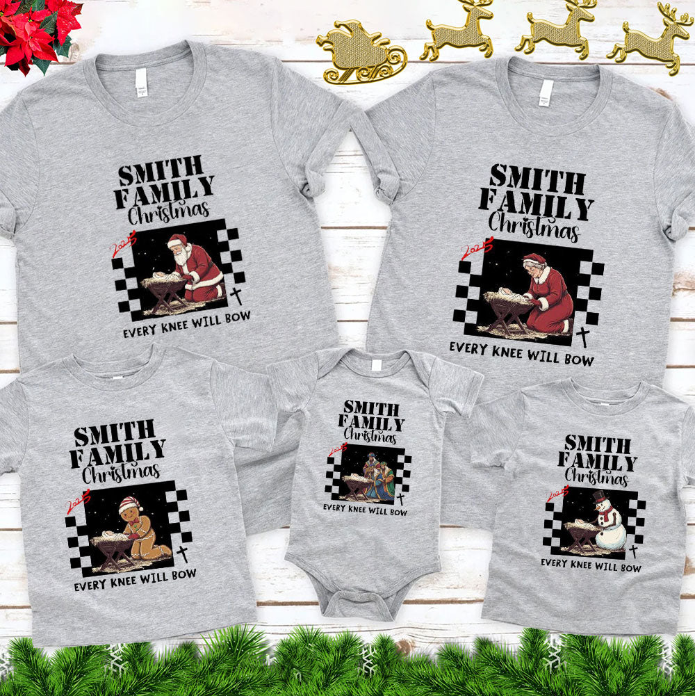 Personalized Every Kness Will Bow Christmas Family Matching Shirts
