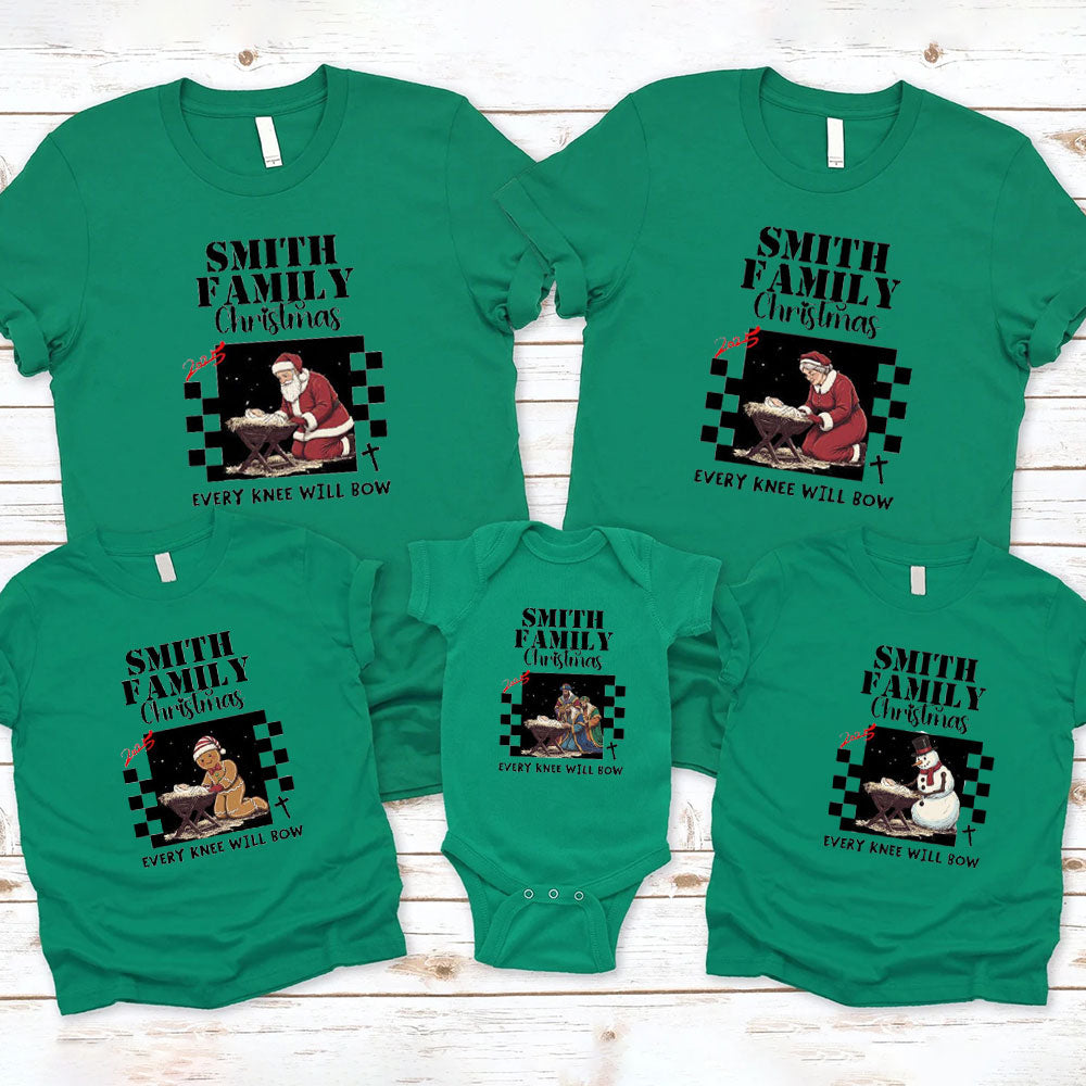 Personalized Every Kness Will Bow Christmas Family Matching Shirts
