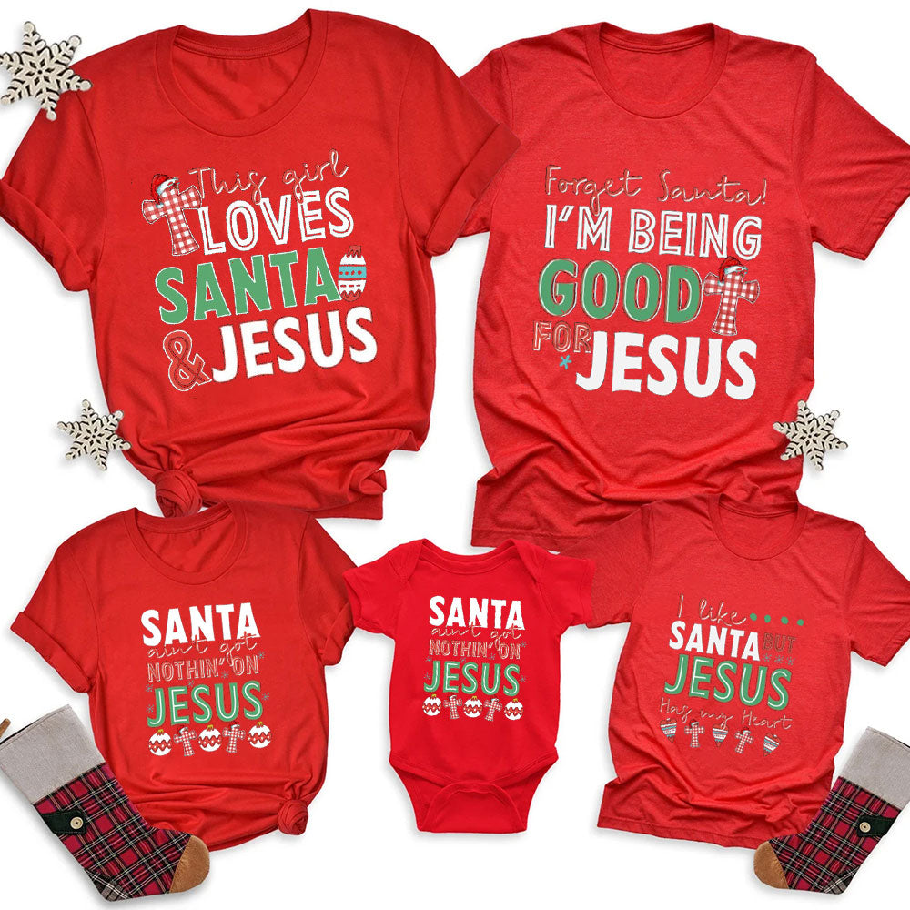 Personalized Jesus Christian Christmas Family Matching Shirts