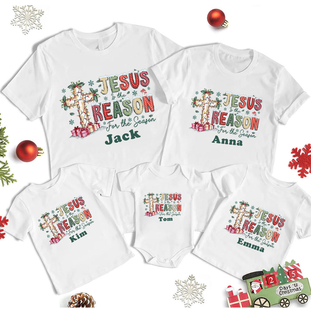 Personalized Jesus Is The Reason For The Season Family Matching Shirts