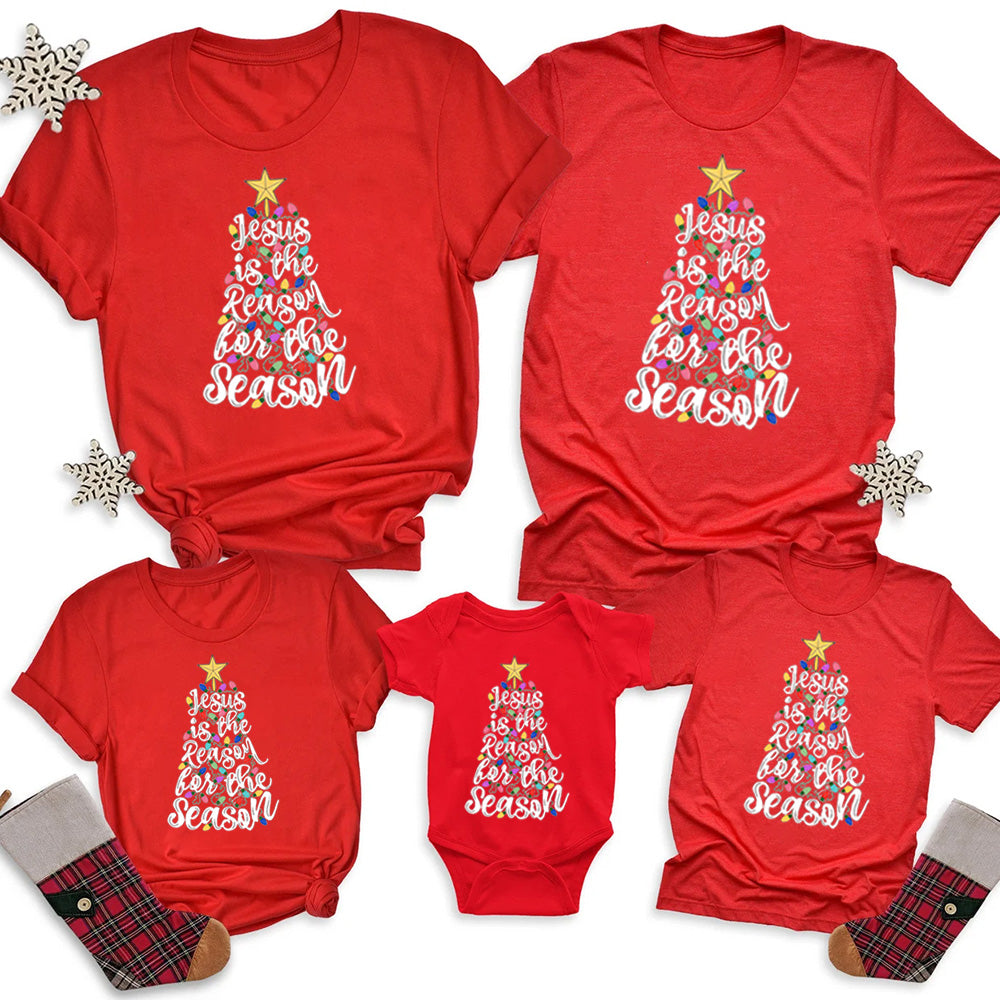 Personalized Jesus Is The Reason For The Season Family Matching Shirts