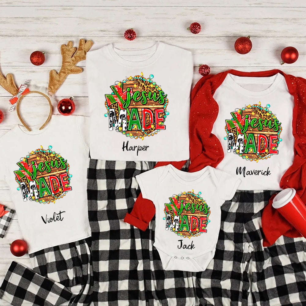 Personalized Jesus Made Christian Family Matching Shirts