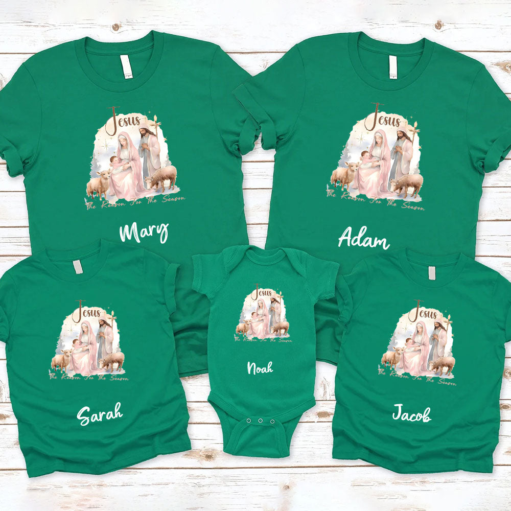 Personalized Jesus The Reason For The Season Christmas Family Matching Shirts