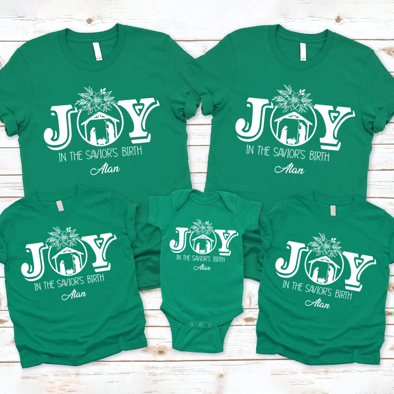 Personalized Joy In The Savior's Birth Christmas Family Matching Shirts