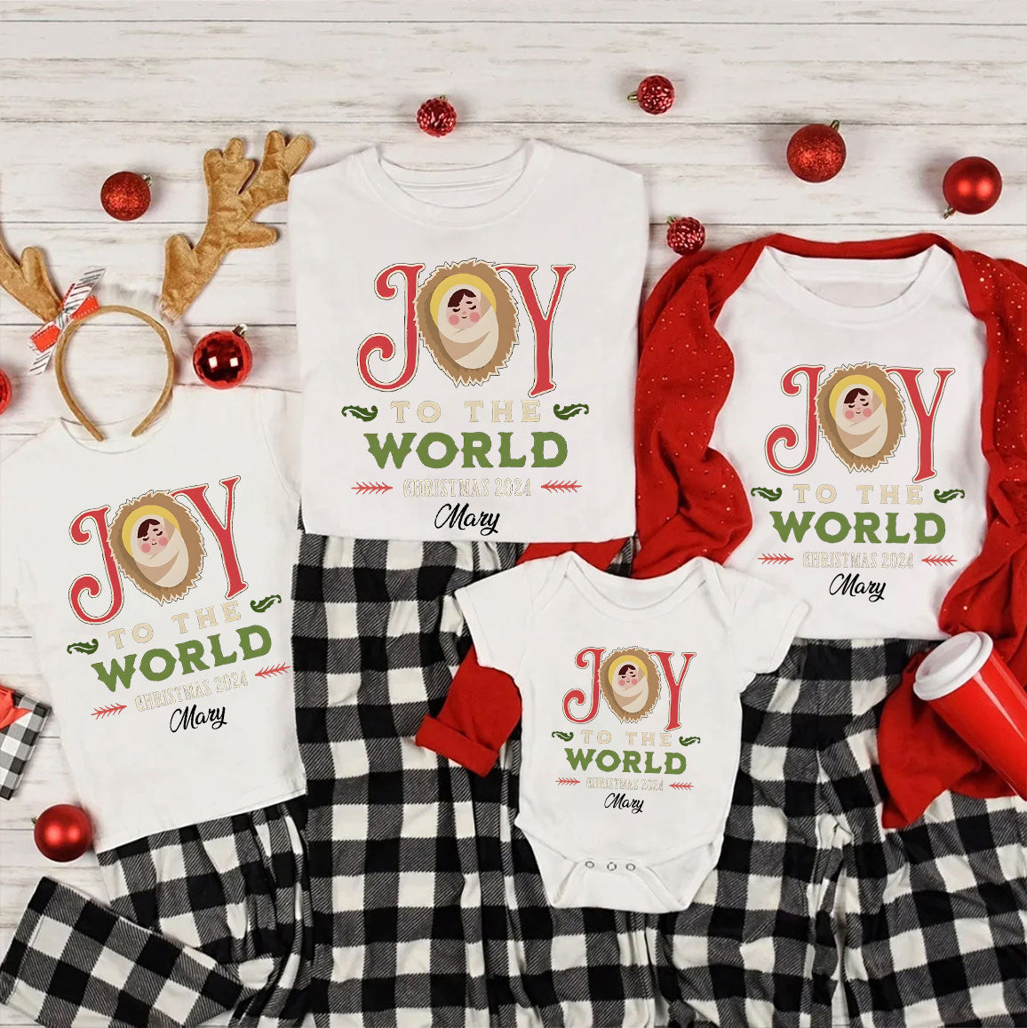 Personalized Joy To The Lord Christmas Family Matching Shirts