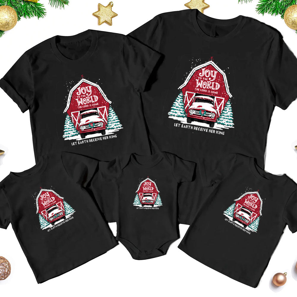 Joy To The World Christmas Family Matching Shirts