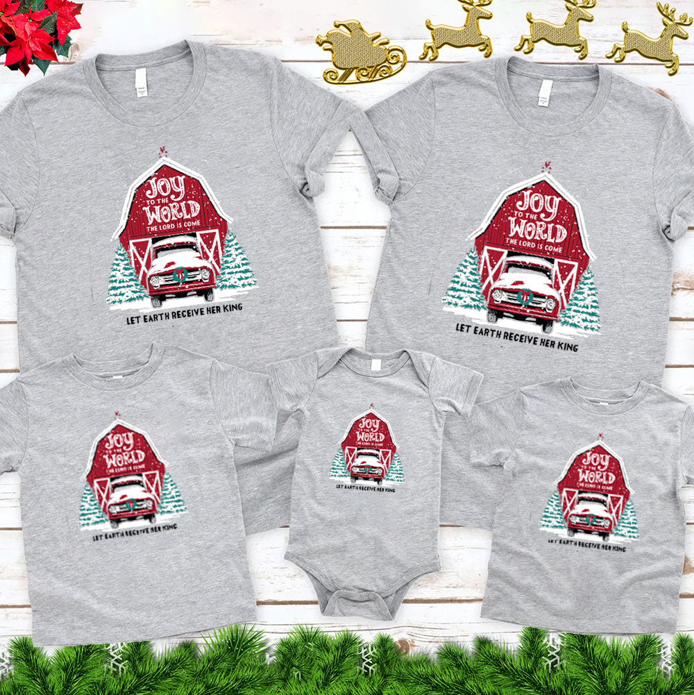 Joy To The World Christmas Family Matching Shirts