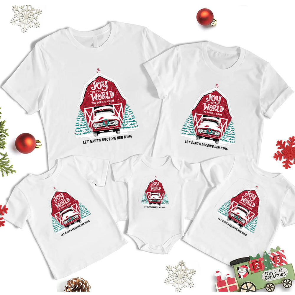 Joy To The World Christmas Family Matching Shirts