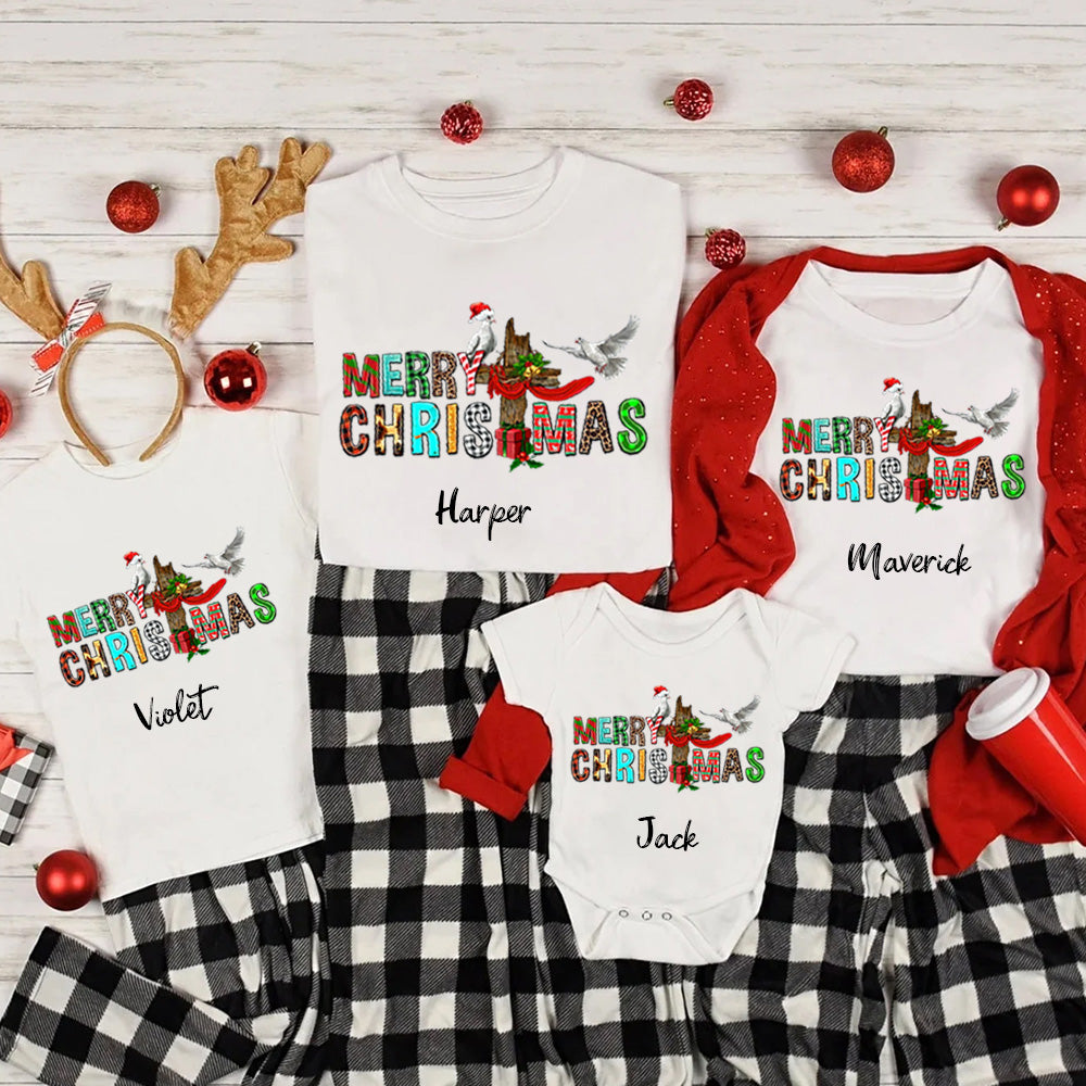 Personalized Merry Christmas Christian Family Matching Shirts