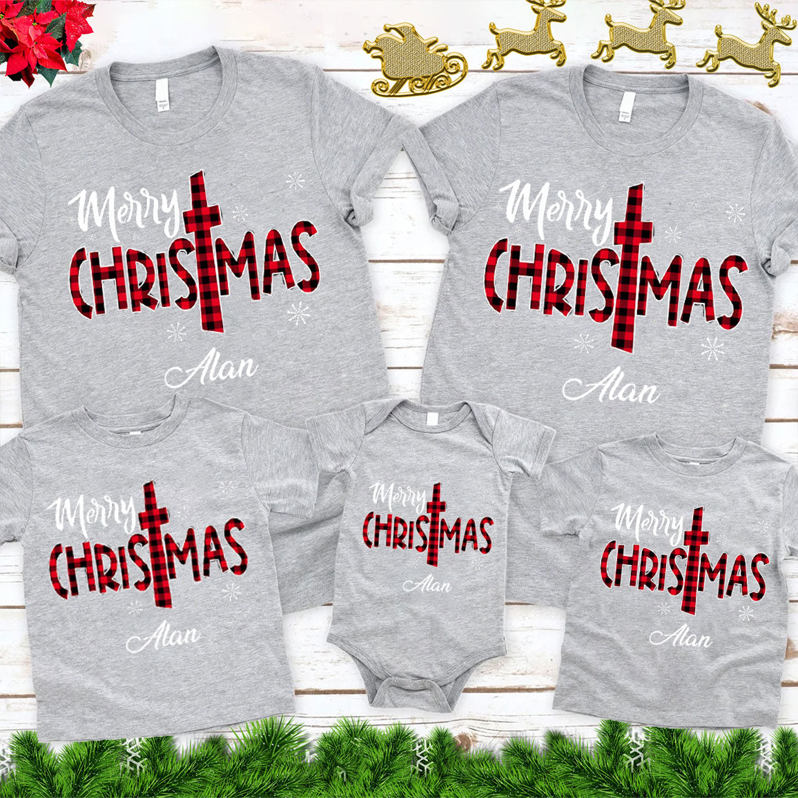 Personalized Merry Christmas Family Matching Shirts