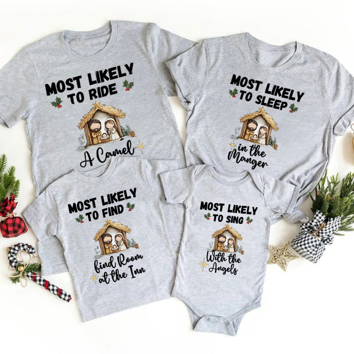 Personalized Most Likely Christmas Family Matching Shirts