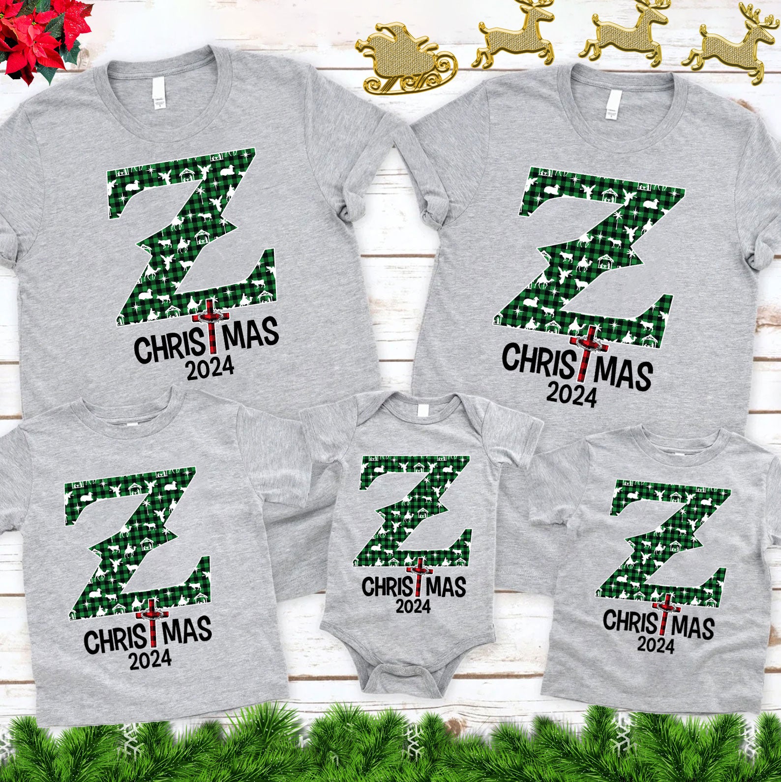 Personalized Name Christmas Christian Family Matching Shirts