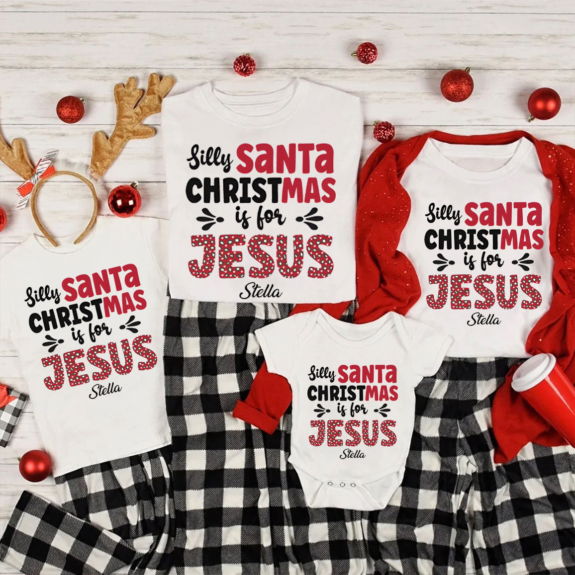 Personalized Silly Santa Christmas Family Matching Shirts