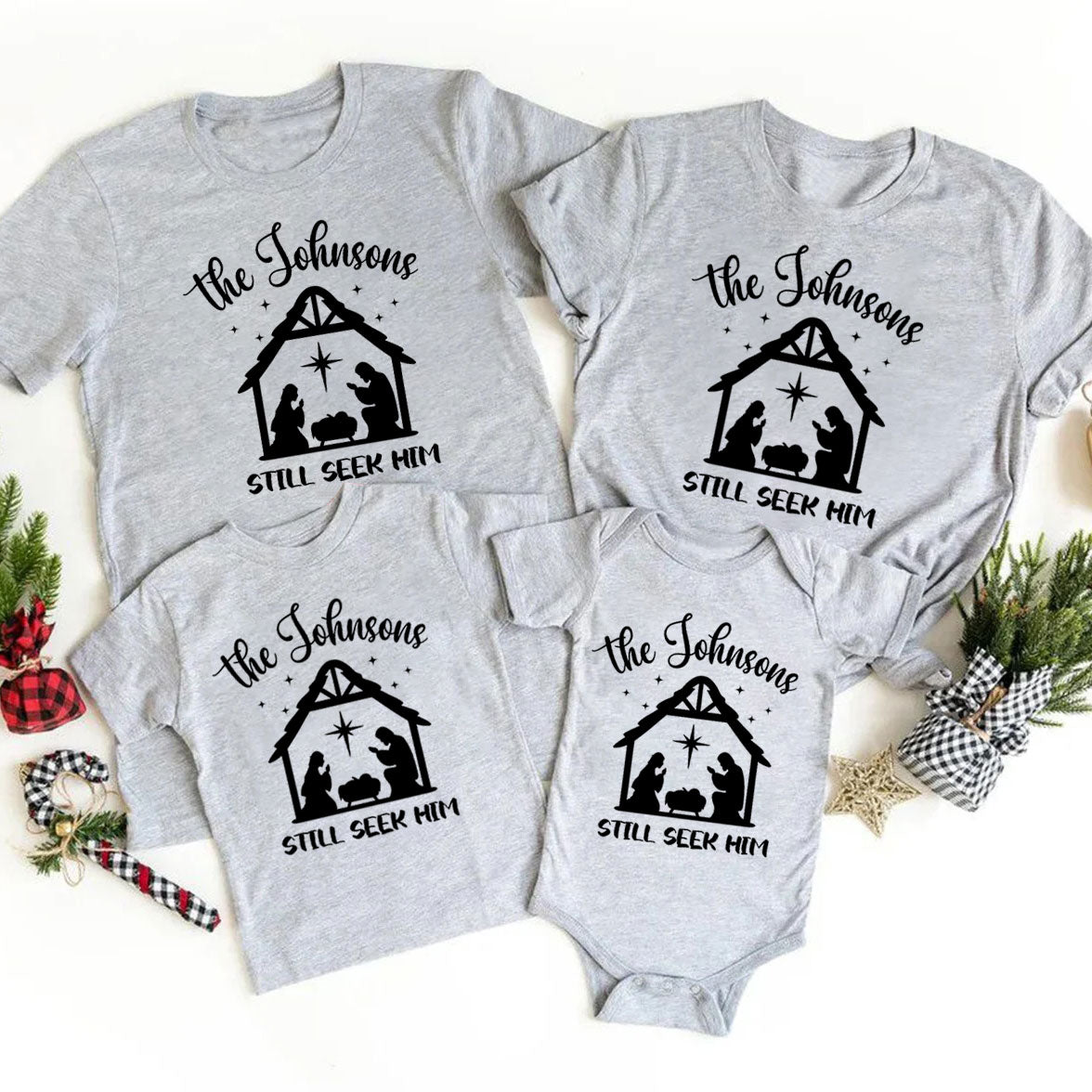 Personalized Still Seek Him Christmas Family Matching Shirts