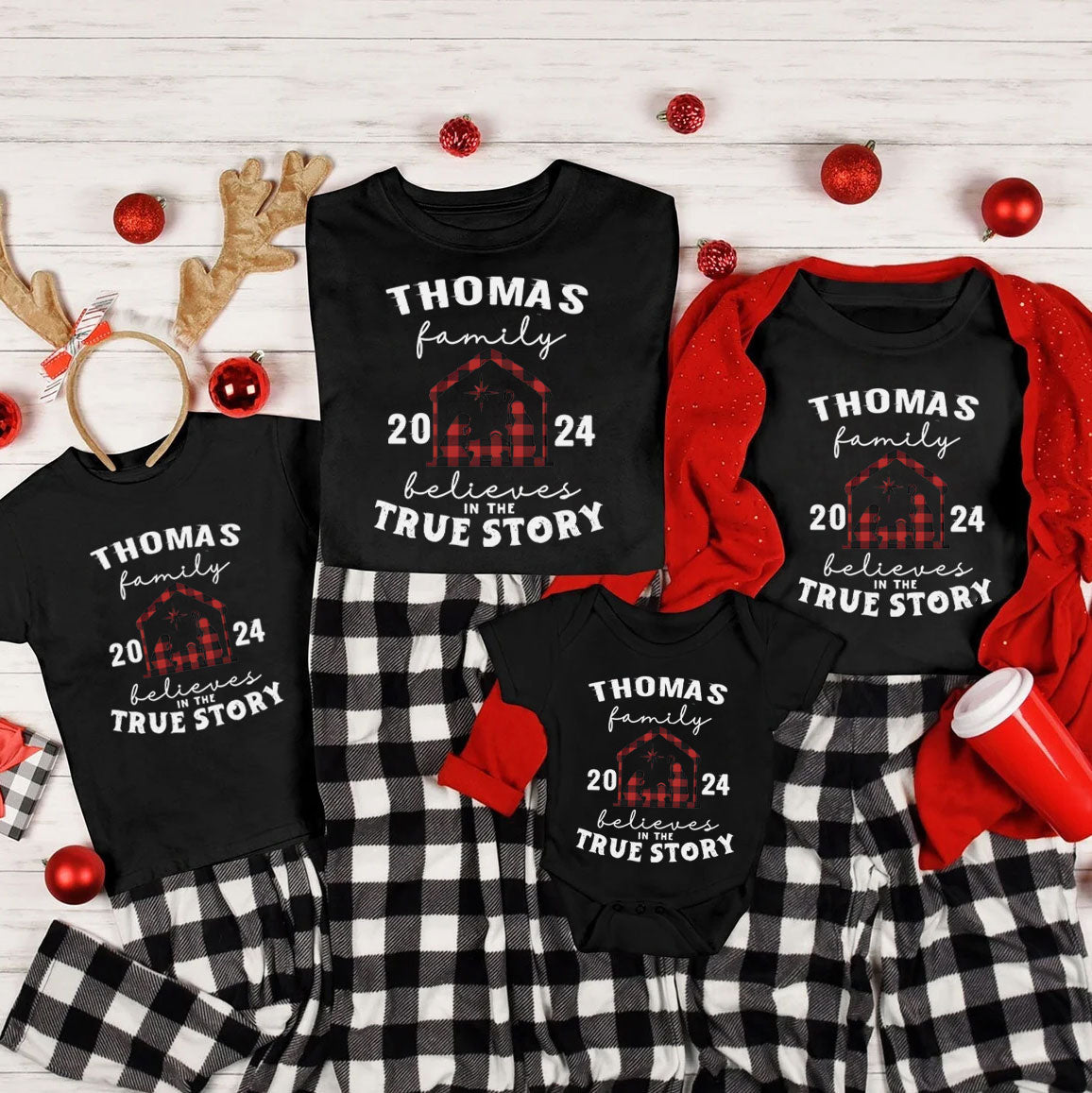 Personalized True Story Christmas Family Matching Shirts