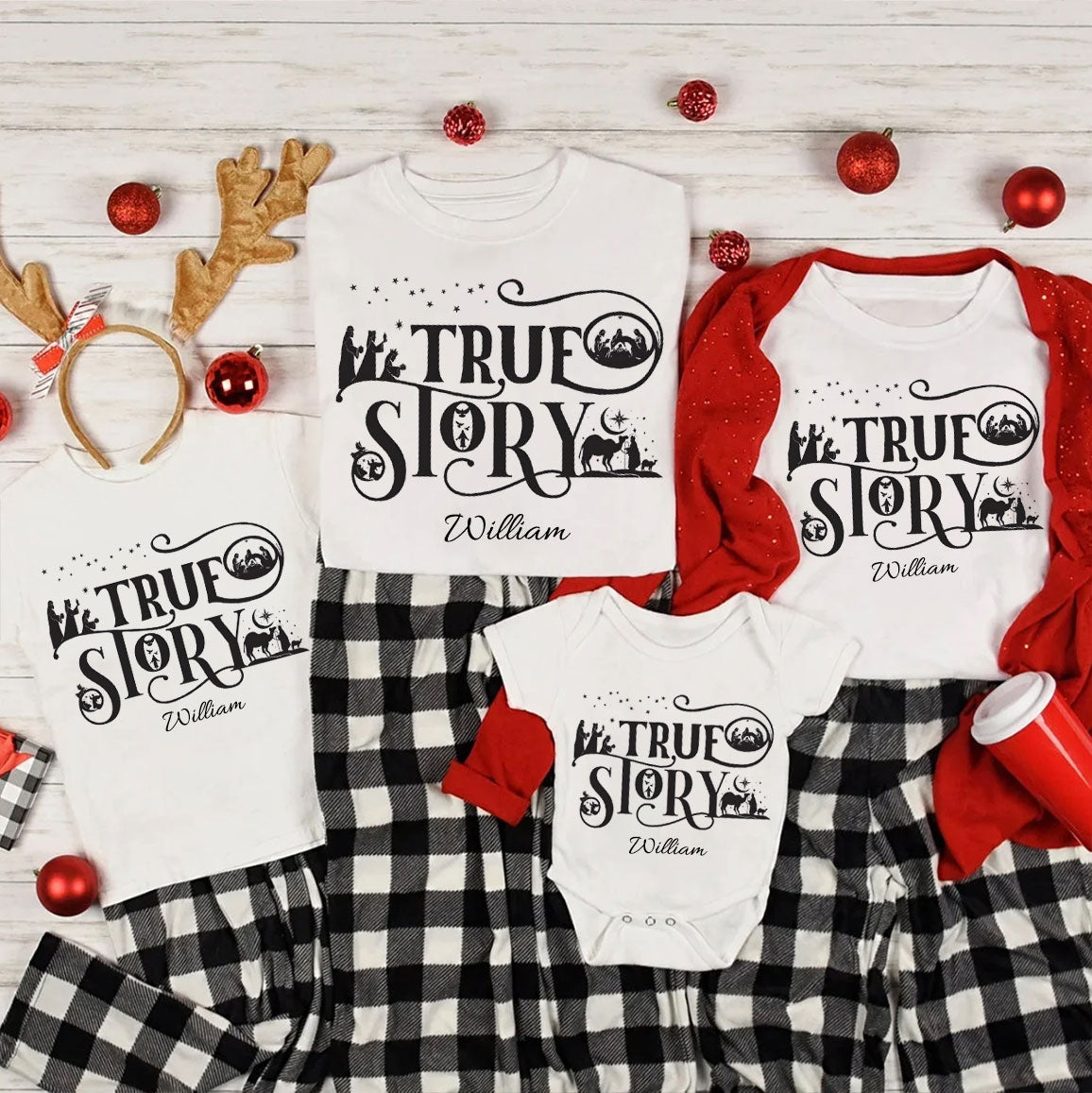 Personalized True Story Christmas Family Matching Shirts
