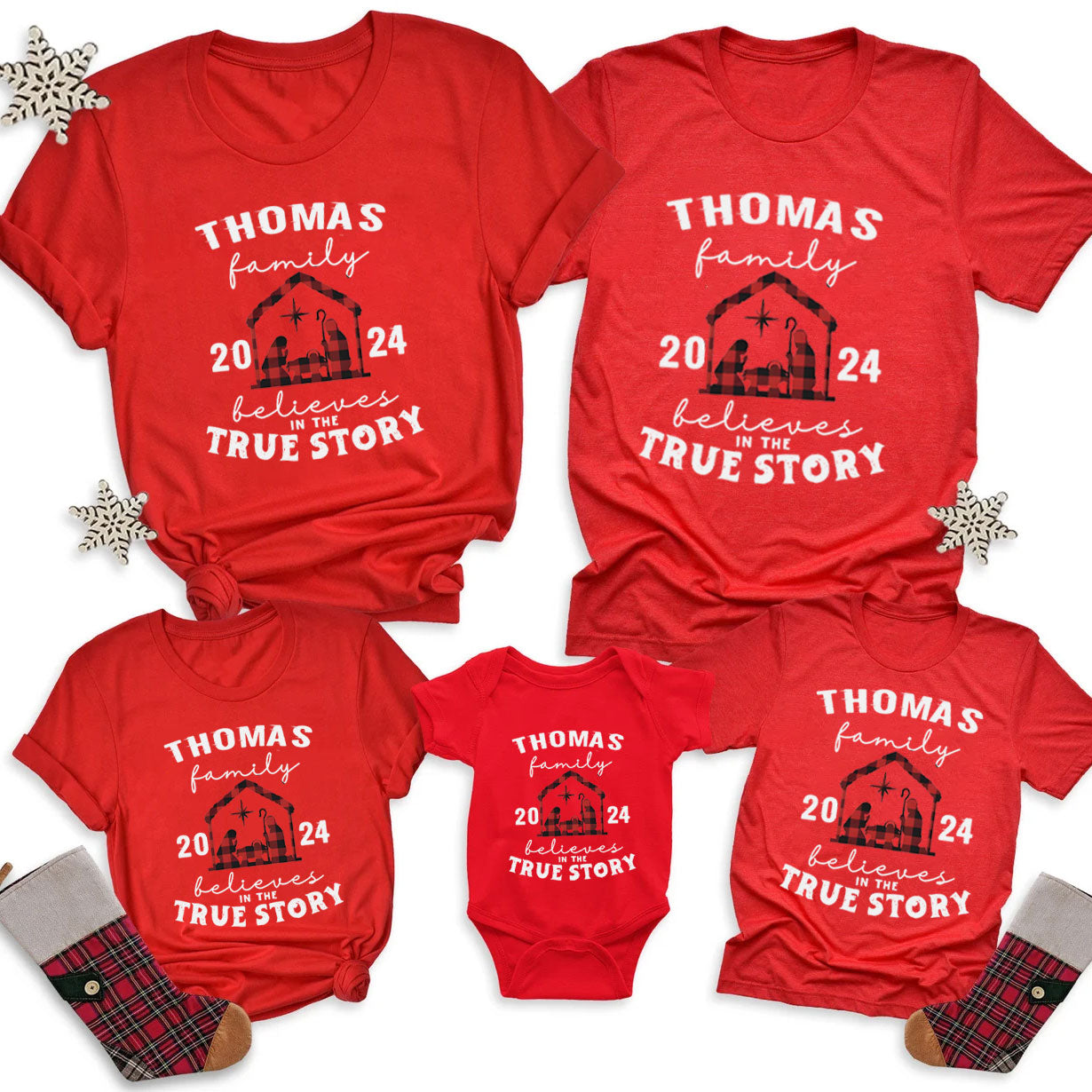 Personalized True Story Christmas Family Matching Shirts