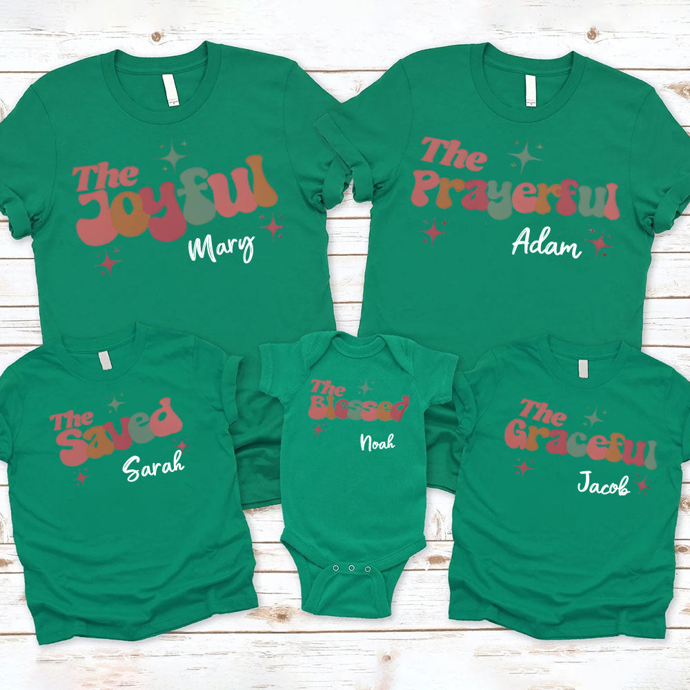 Personalized Prayerful Christmas Family Matching Shirts