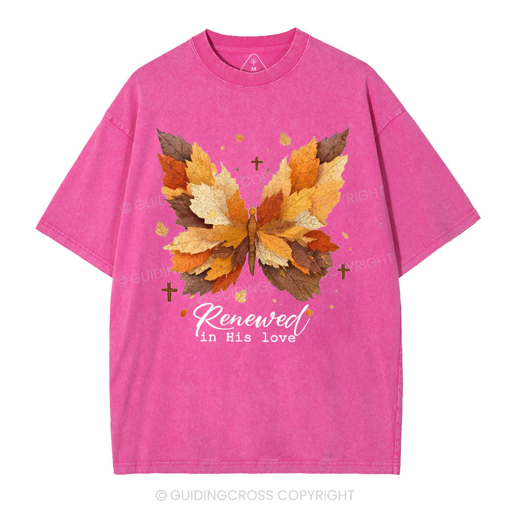 Renewed In His Love Christian Washed T-Shirt