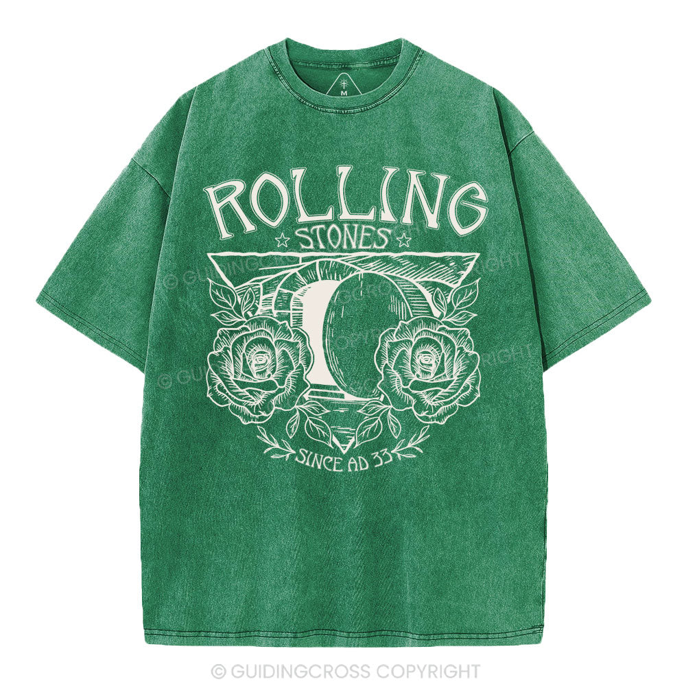 The Stone Was Rolled Away Retro Christian Washed T-Shirt