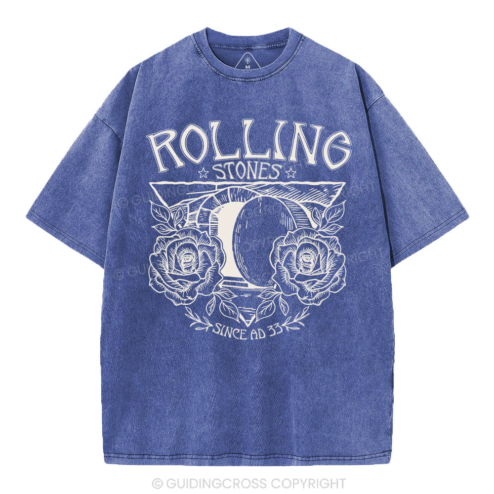 The Stone Was Rolled Away Retro Christian Washed T-Shirt