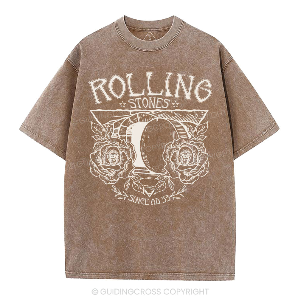 The Stone Was Rolled Away Retro Christian Washed T-Shirt