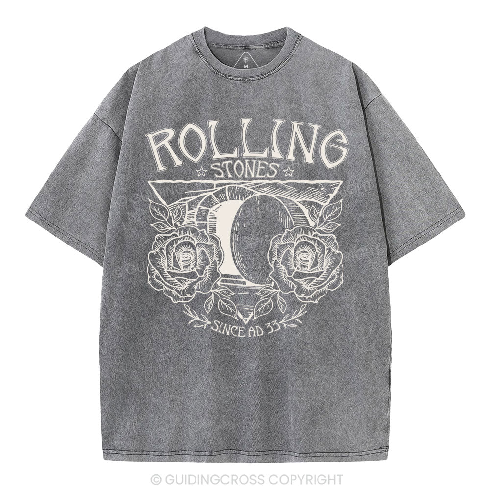 The Stone Was Rolled Away Retro Christian Washed T-Shirt