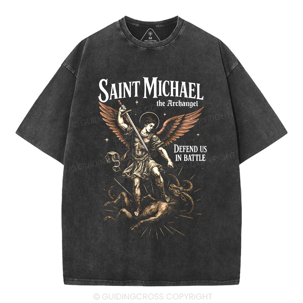 Saint Michael Christian Washed T-Shirt