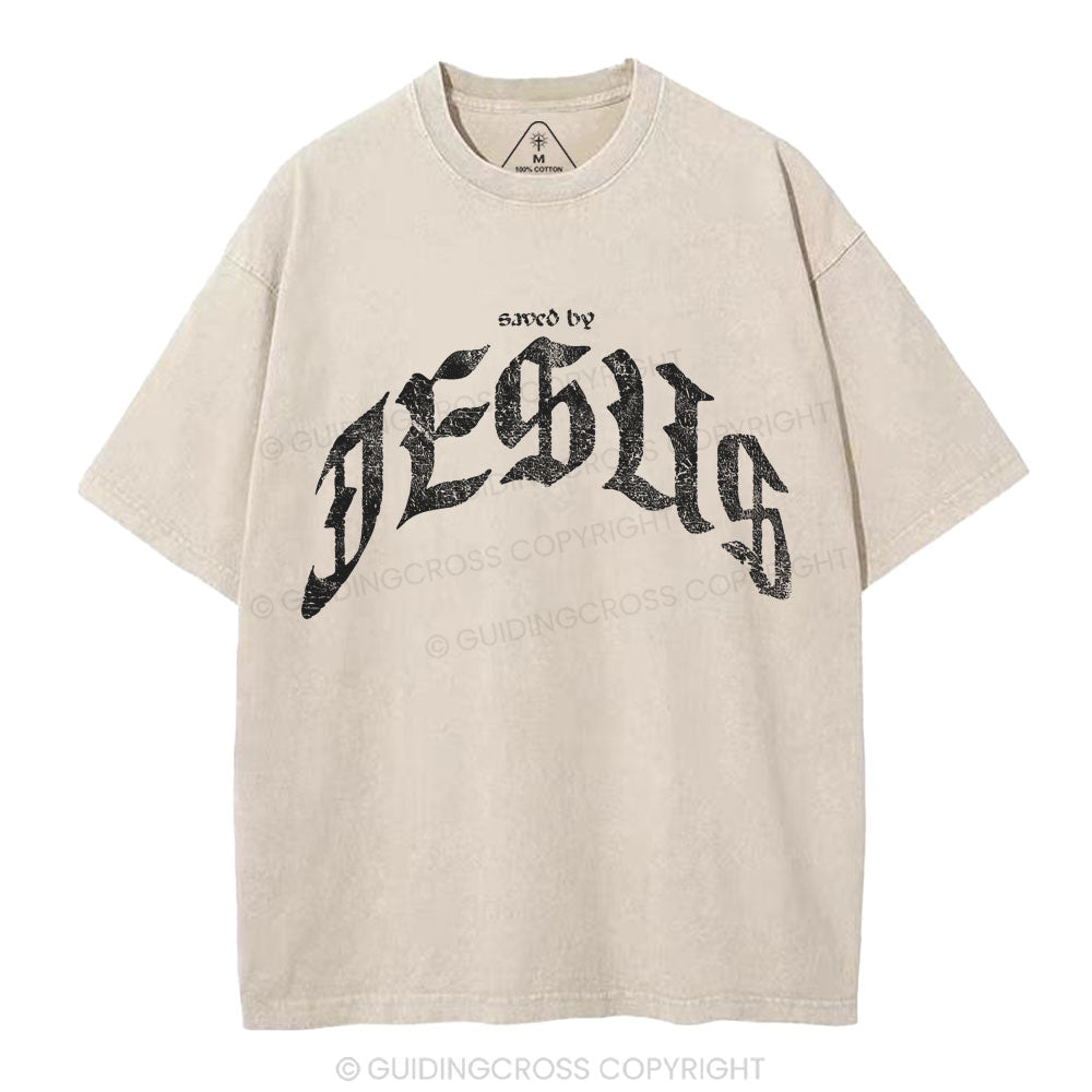 Saved By Jesus Christian Washed T-Shirt