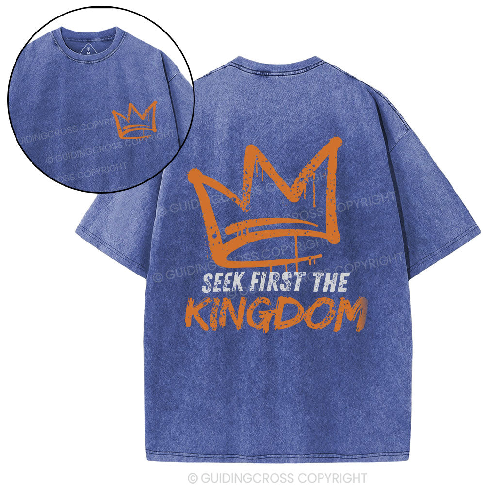 Seek First The Kingdom Christian Washed T-Shirt