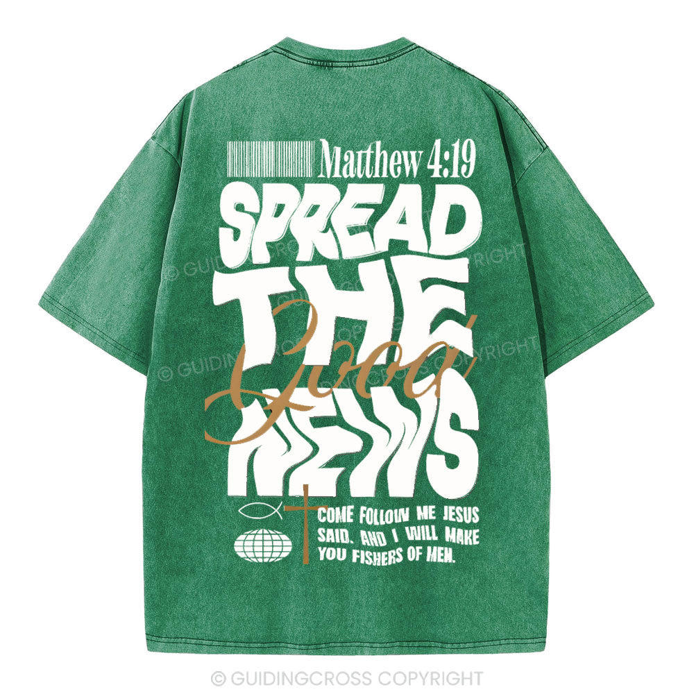 Spread The Good News Christian Washed T-Shirt